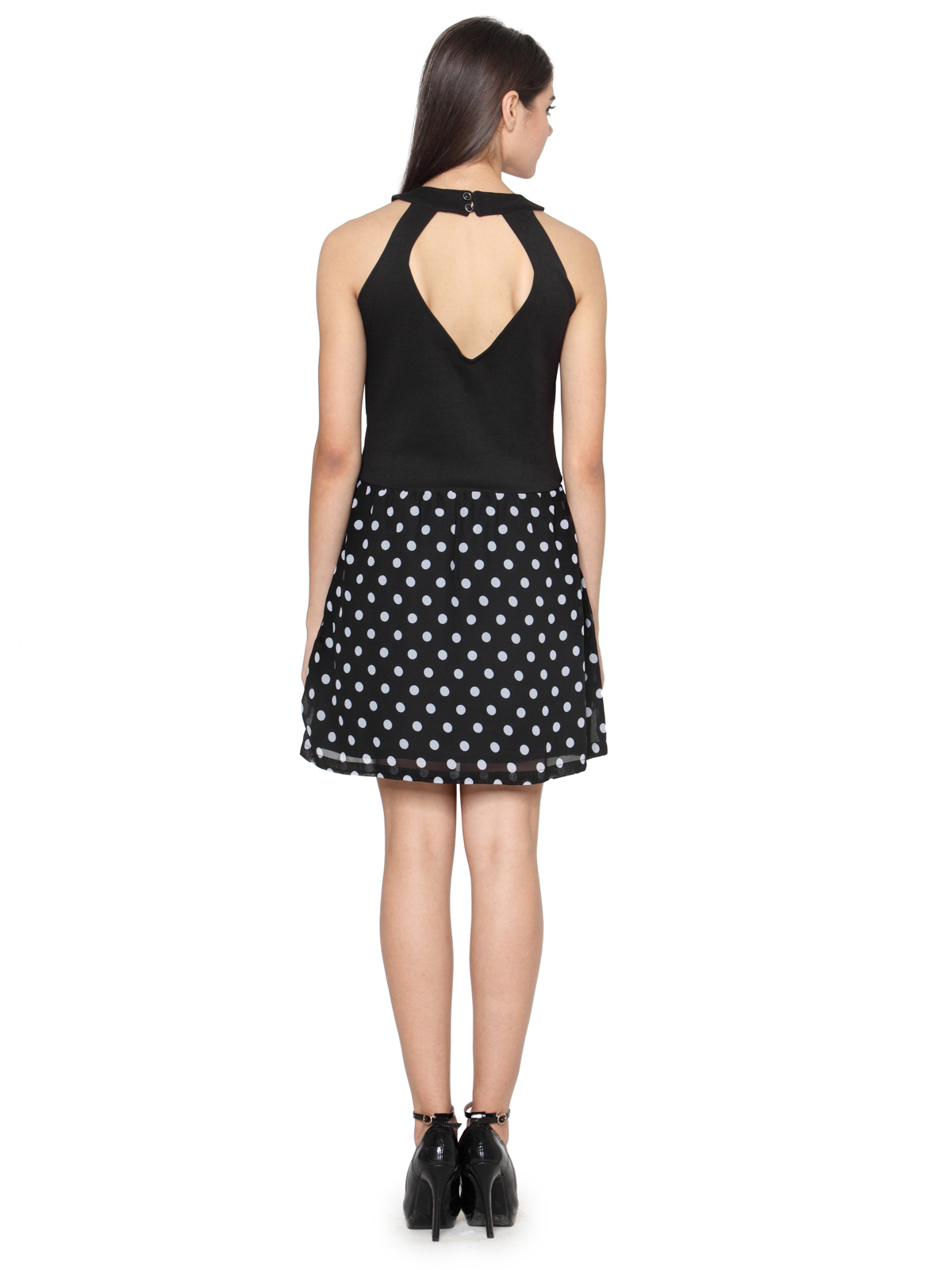 POLKA DOTS CHOKER MINI DRESS